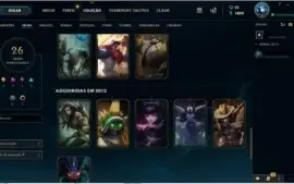 CONTA LOL COM RAMMUS REI, 89 CHAMPS, 26 SKINS, MMR GOLD