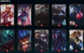 Conta de LOL com 244 skins, com email original. Esmeralda 4.
