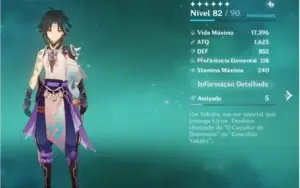 Acc Genshin Impact AR 52 (Ganyu, Xiao, Diluc, Klee e Jean)