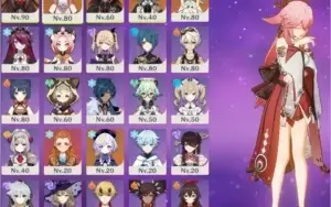 AR 55 Yae Miko Hu Tao Diluc Jean Qiqi
