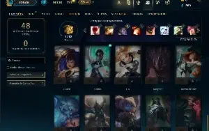 Diamante 4 com 35 Champs e 5 Skins + 20 Espolios