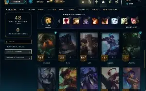 Diamante 4 com 35 Champs e 5 Skins + 20 Espolios