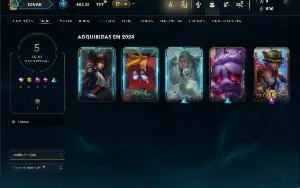 Diamante 4 com 35 Champs e 5 Skins + 20 Espolios