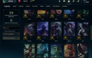 Conta Platina 3 com 35 Champs e 5 Skins + 20 Fragmentos