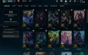 Conta Platina 3 com 35 Champs e 5 Skins + 20 Fragmentos