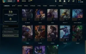 Conta Platina 3 com 35 Champs e 5 Skins + 20 Fragmentos