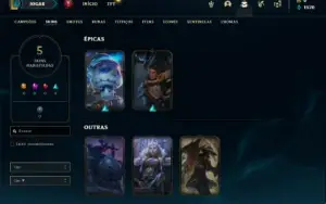 Conta Platina 3 com 35 Champs e 5 Skins + 20 Fragmentos