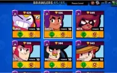 Conta Brawl Stars All 45/45 + 20 Skins + 100 Gemas ++