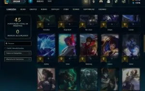 Ferro 3 com 45 Champs e 26 Skins + ( 6500 RP ) ( 100 Jogos )