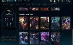 Conta unranked com 20 skins e 54 champs