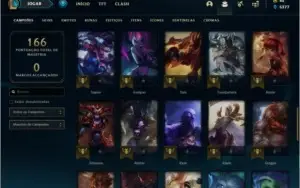 Conta unranked com 20 skins e 54 champs