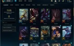Conta unranked com 20 skins e 54 champs
