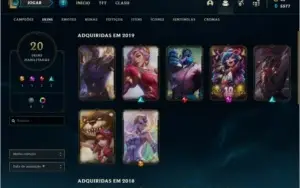 Conta unranked com 20 skins e 54 champs