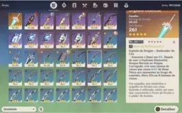 AR 45 - Diluc + Keqing + Zhongli + Arma 5*