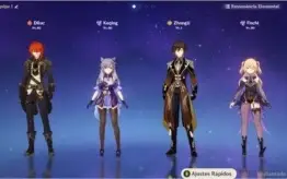 AR 45 - Diluc + Keqing + Zhongli + Arma 5*