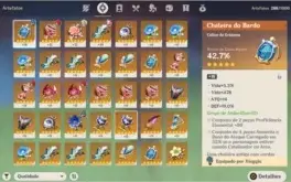 AR 45 - Diluc + Keqing + Zhongli + Arma 5*