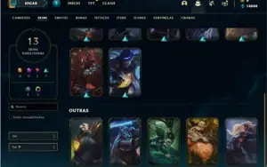 Conta MESTRE com 43 Champs e 13 Skins + 4 Fragmentos
