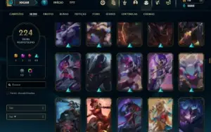 Ferro 1 com TODOS os champs e 224 Skins