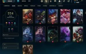 Ferro 1 com TODOS os champs e 224 Skins
