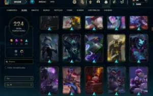 Ferro 1 com TODOS os champs e 224 Skins