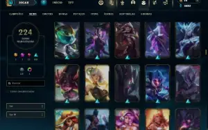 Ferro 1 com TODOS os champs e 224 Skins
