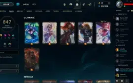 Conta league of legends com 847 skin Platina 3