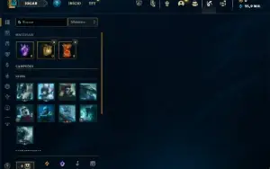 Mestre com 25 Champs e 9 Fragmentos de skins
