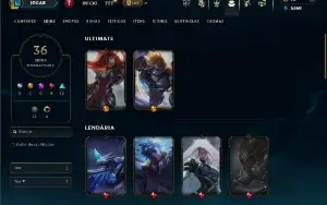 Bronze 1 com 65 Champs e 36 Skins