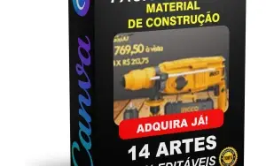 Pack Canva Material de Construção Vol 3 - 14 Artes Editáveis