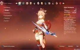 Conta Genshin AR 40 + XIAO/JADE SPEAR/YOIMIYA/NILOU