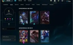 Conta bronze 4 com 6 skins e 27 champs