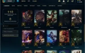 Conta bronze 4 com 6 skins e 27 champs