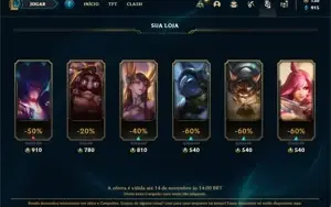 Conta Unranked com 40 Champs e 21 Skins + 2 Fragmentos