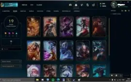 Conta LOL Gold I, com 19 skins, 57 champs e VALORANT com ONI