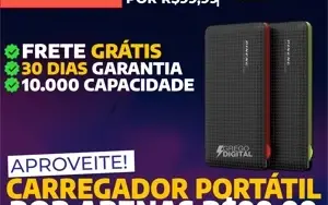 [Frete Grátis] Carregador Portátil Power Bank 10.000mah