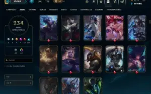 Diamante 1 com TODOS os Champs e 234 Skins ( MID / JG / ADC)