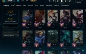 Diamante 1 com TODOS os Champs e 234 Skins ( MID / JG / ADC)