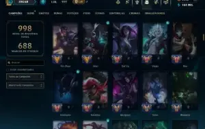 Diamante 1 com TODOS os Champs e 234 Skins ( MID / JG / ADC)