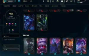 Ouro 1 com 150 Champs e 98 Skins + 3 Prestigios