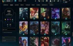 Ouro 1 com 150 Champs e 98 Skins + 3 Prestigios