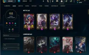 Ouro 1 com 150 Champs e 98 Skins + 3 Prestigios