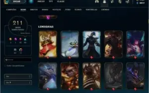 CONTA LEAGUE OF LEGENDS 211 SKINS