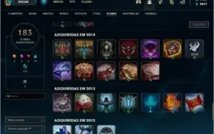 CONTA LEAGUE OF LEGENDS 211 SKINS