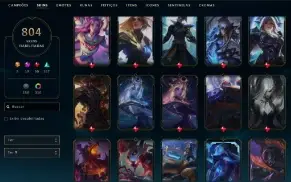 Conta Lol | Full Acesso | 804 Skins Raras & Prestigio