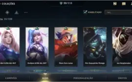 ESMERALDA IV + 20 SKINS  + 495 WC + PASSE WILD + 43 CAMPEÕES