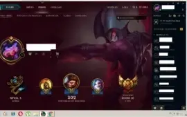 Conta Lol Ouro 3, 55 skins, 125 champions, 5 páginas runas