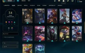 Conta prata 4 com 66 Champs e 34 Skins
