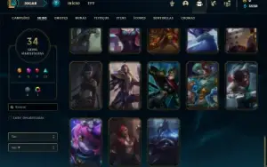 Conta prata 4 com 66 Champs e 34 Skins