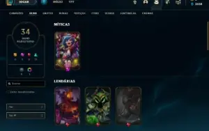 Conta prata 4 com 66 Champs e 34 Skins