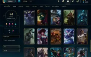 Conta prata 4 com 66 Champs e 34 Skins